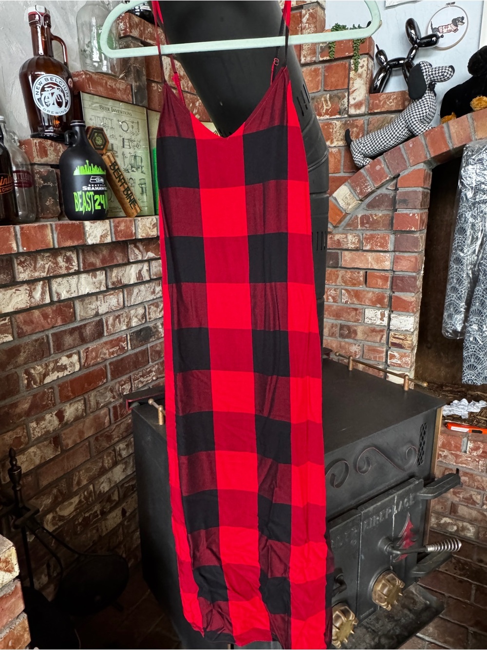 Buffalo plaid midi dress